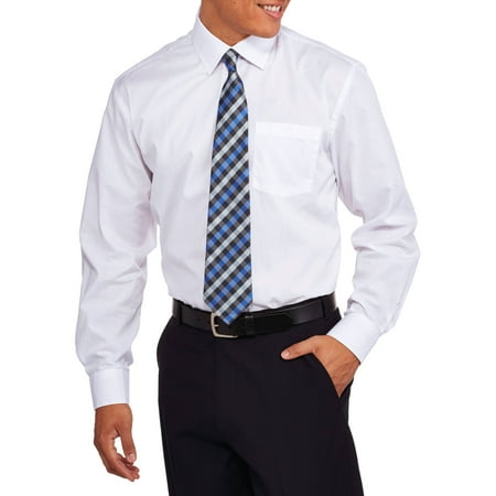 ONLINE - Men's 2-Piece Solid Dress Shirt and Tie Set - Walmart.com