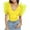 Yellow, variant on Lilgiuy Women Trendy Charming Casual Solid Color Ruffle Short Sleeve V-Neck Backless Slimming Bodysuit for Daily Life