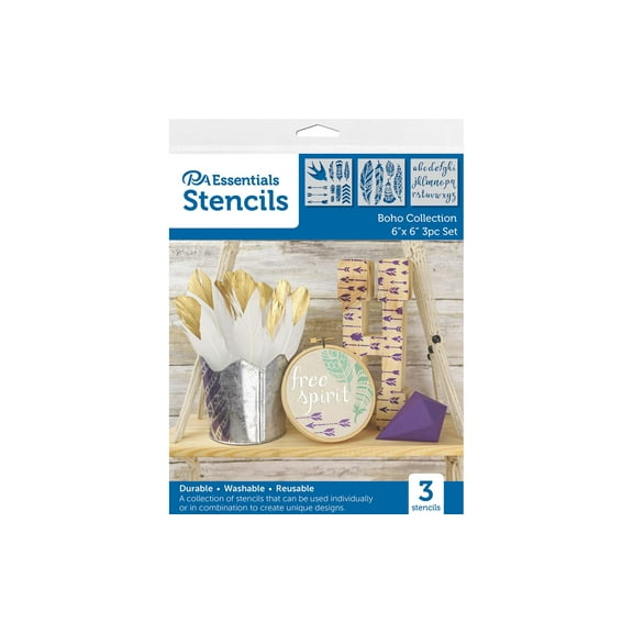 PA Ess Stencil 6x6 3pc Boho Collection
