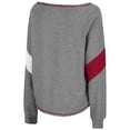 thumbnail image 3 of Women's Colosseum Heathered Gray Alabama Crimson Tide Amped Chevron Stripe Raglan Boat Neck Pullover Sweatshirt, 3 of 3