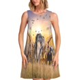 thumbnail image 1 of Balery Vintage Wildlife Protection Vestidos de verano para mujer con estampado: vestido holgado sin mangas, vestido playero informal y cómodo para días calurosos., 1 of 7