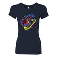 thumbnail image 2 of Colorful Sneakers Chucks Streetwear Womens Slim Fit Junior Tee, Navy, X-Large, 2 of 3