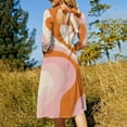 thumbnail image 5 of Abstract Orange Pink Swirl Pattern Dress Summer Dresses Woman Street Style Big Size Casual Dress, 5 of 9