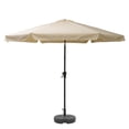 thumbnail image 1 of CorLiving 10ft Large Round, Market Outdoor Patio Umbrella with Side Flaps, Steel Frame and Round Fillable Base, 1 of 8