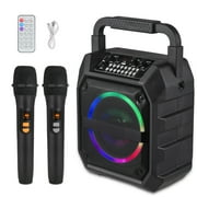 Eccomum Karaoke Machine with Two Wireless Karaoke Microphone, Portable  Karaoke Speaker with PA System and LED Lights for Adults Kids