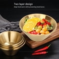 thumbnail image 4 of Gold Stainless Steel Salad Bowl Double Layer Exquisite Design for Noodles Soups Desserts with Versatile Use, 4 of 7