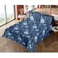 thumbnail image 4 of Ambesonne Nautical Fitted & Flat Sheet with Sham 3 Pcs Set, Cartoon Coral Seaweed Art, Twin, Dark Lavender and Sea Blue, 4 of 5