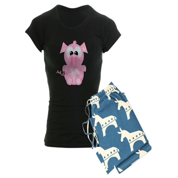 CafePress - Goofkins Cute Little Piggy - Women's Dark Pajamas