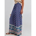 thumbnail image 4 of ANRABESS Womens Wide Leg Pants Summer Casual Palazzo Lounge Pants High Smocked Waist Loose Beach Pants with Pockets, 4 of 11