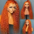 thumbnail image 2 of Conjunto de peluca rizada corta africana con encaje, nueva llegada europea y americana, venta rápida, peluca rizada larga con encaje naranja, cubierta para la cabeza, 2 of 4