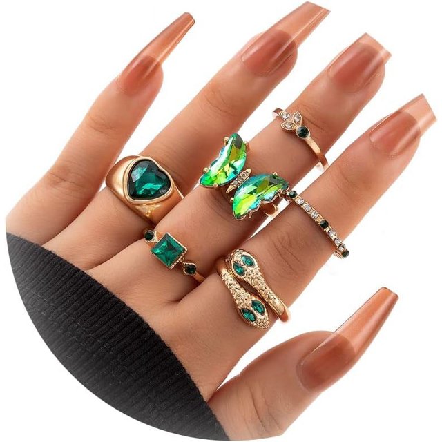 HAHDAXIA Stocking Stuffers for Teens Gold Stackable Rings Set for Women Vintage Knuckle Rings for Teen Girls Midi Rings Pack Statement Bohemian Stacking Rings for Women Multiple Rings Pack