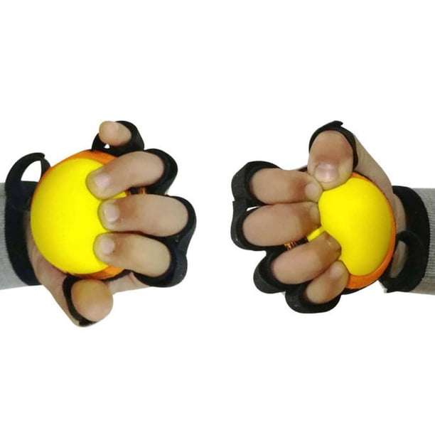 Pelota de fitness portátil: el estrés, pelotas para apretar, ejercicio de mano, agarre de dedos amarillos Colcomx Los dedos recuperan el masajeador