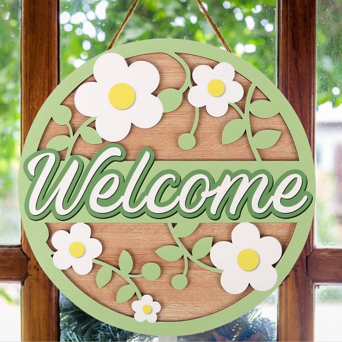TX USA 36in Wildflower Spring Porch Sign Watercolor Floral Home