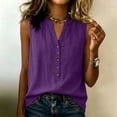 thumbnail image 6 of Womens Summer Tops V Neck Sleeveless Button Down Shirts Casual Loose Comfy Trendy Beach Vacation Tank Tops Sizes,S-2XL, 6 of 9