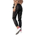 thumbnail image 5 of Qiylii Women Solid Color Trousers, Elastic Waist Leather Ninth Pants, 5 of 8