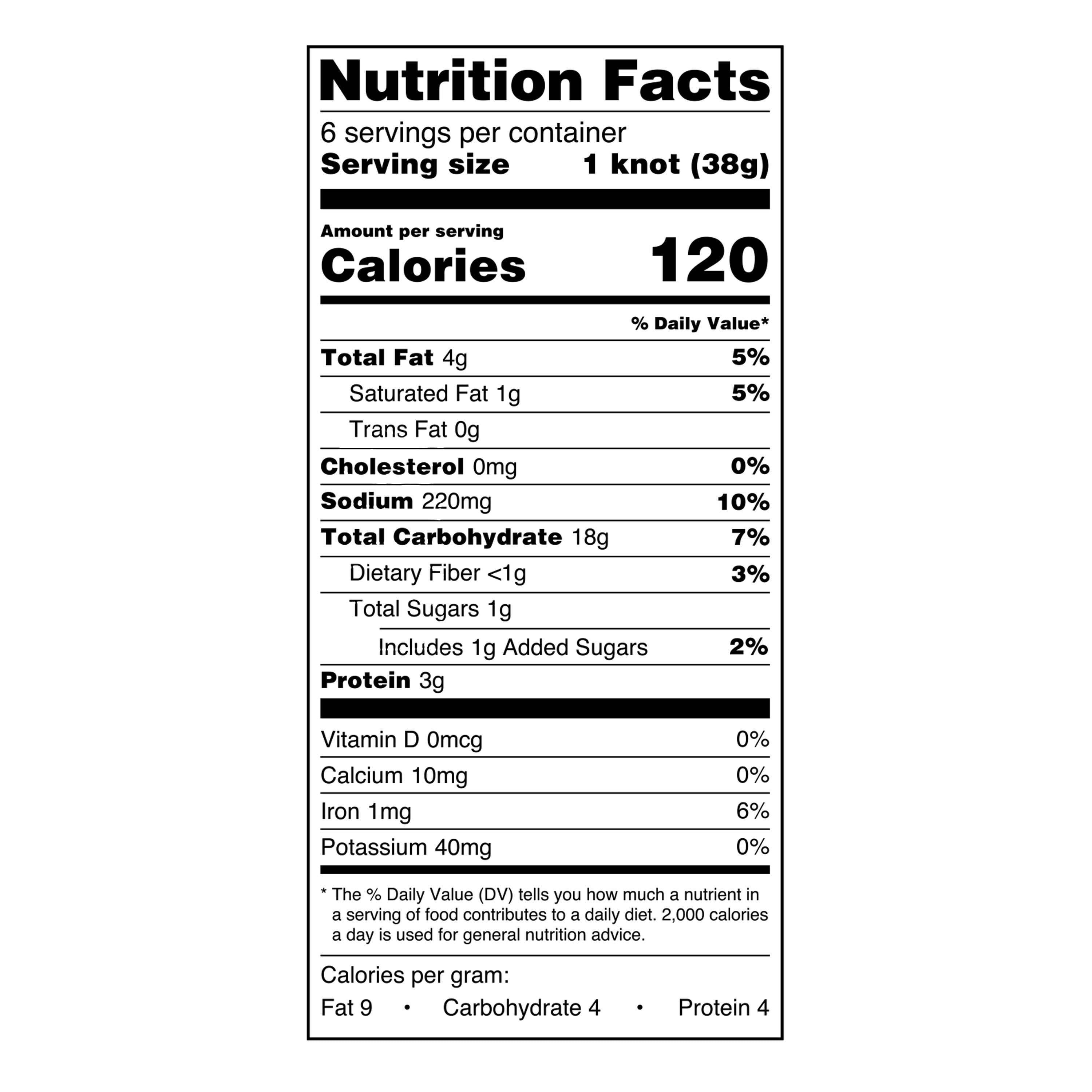 Great Value Garlic Knots, 8 oz, 6 Count (Frozen)