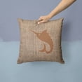 thumbnail image 2 of Carolines Treasures BB1097-BL-BN-PW1414 Fish - Sword Fish Burlap and Brown   Canvas Fabric Decorative Pillow BB1097, 2 of 4