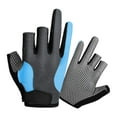 thumbnail image 1 of Almencla Gants à 3 Doigts Coupés Protège-Doigts pour Adultes pour Kayak Moto Randonnée Gris Bleu, 1 of 8