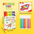 thumbnail image 3 of DLMCUH 6Pcs Popcorn Pens Puffy 3D Bubble Puffy Pens DIY Art Craft Pens Heat Expandable Raised Texture Markers for Classroom Projects Classroom Art Activities, 3 of 9