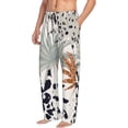 thumbnail image 2 of Uemuo Tropical Leaves Pattern Men's Wide Leg Palazzo Lounge Pants with Pockets Light Weight Loose Comfy Casual Pajama Pants-Medium, 2 of 9