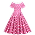 thumbnail image 2 of UPPADA Women's Classic Tea Dress Short Sleeve Swing Cocktail Party Dresses 1950s Retro Vintage Polka Dot 1950s Rockabilly Prom Midi Dress, 2 of 7