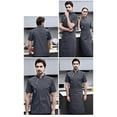 thumbnail image 2 of Veste de Chef Manches Courtes Vêtements de Cuisine Vestes de Service Hommes Simple Veste de Chef pour Restaurant Gris TG, 2 of 8