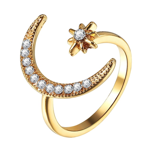 Fiudx Anillo Elegante, Anillo de Compromiso Ajustable, Anillo de Metal Hipoalergénico, Anillo de Bodas con Acabado Brillante, Regalo para Ocasiones Especiales, Colección de Joyas para Mujer, Múltiple
