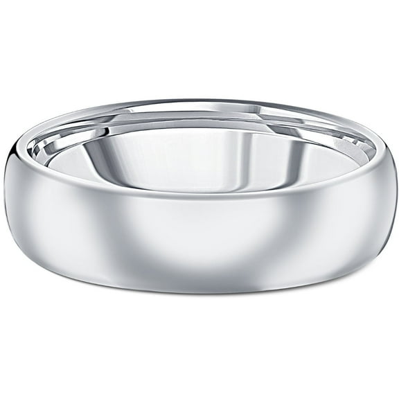 Pompeii3 Men's Polished Tungsten 6mm Dome Comfort Fit Ring Wedding Band