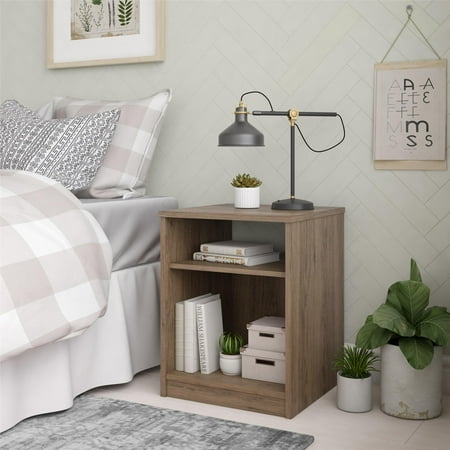 Mainstays Classic Open Shelf Nightstand, Rustic Oak - Walmart.com