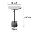 thumbnail image 7 of Aluminum Frame Round Side Table with Marble Top and Adjustable Height White and Silver - Saltoro Sherpi, 7 of 7