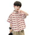 thumbnail image 6 of BRGZLK Boys Hawaiian Shirts Trendy Tropical Relaxed Fit Short Sleeve Button Down Tops Casual Floral Beach Shirt for Kids Summer Vacation Red 6-7Y, 6 of 6