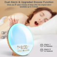 thumbnail image 2 of Wake Up Light,alarm Clock Sunrise Simulation Night Light With Nature Sounds, Fm Radio, Snooze Function And Atmosphere Lamp Function,wood Grain H, 2 of 4