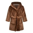 thumbnail image 1 of Splozh Kids Robe Boys Girls Fashion Bathrobe Soft Robe Hooded Robe Cloth Cotton Bathrobe Brown,9-10 Years, 1 of 5