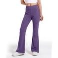 thumbnail image 6 of XUNKUSGA Yoga Pants Soft High Waisted Side Split Hem Women's Pants Solid Color Casual Pants for Women Stretchy Skin-Friendly Flare Yoga Pants Women,Purple,S, 6 of 9