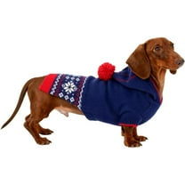 HQREA Dachshund Dog Christmas Sweater Hoodie 2-Leg Knit Pullover Mini Dachshund Clothes