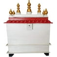 thumbnail image 3 of Mereappne Beautiful Wooden Temple Pooja Mandir for Office & Home for Size L- 15 X W- 8 X H-18 Inches Red & White, 3 of 4