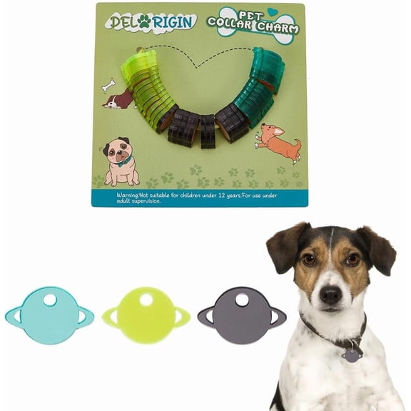 42pcs Pet ID Tag Charms 3 Colors Saturn Pet Collar Pendants Transparent Blank Acrylic Pet Tags with Hole Lightweight Name Tags for Dog Cat Rabbit Home Decoration DIY Crafts