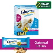 Glucerna Mini Treats Diabetic Snack, Oatmeal Raisin, 6-Bar Pack, 6 Count