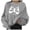 Grey, variant on Women Tops Winter Fall Comfy Crew Neck Long Sleeve Blouson Cold Shoulder Plain Floral Leisure Cotton Blouses(Black,XL)