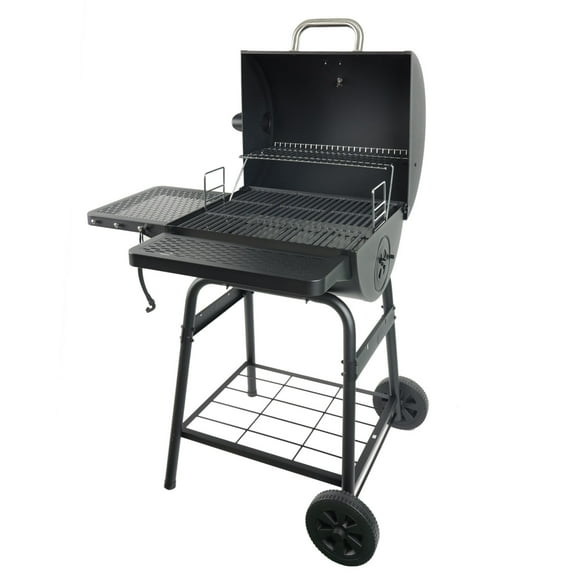 Grill Boss 23" Charcoal Barrel Grill, Adjustable Grate Large Cooking Area, Black