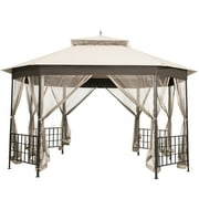 Topbuy 10' x 12' Octagonal Canopy Tent Patio Gazebo Canopy Shelter W/ Mosquito Netting