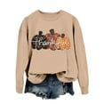 thumbnail image 4 of Fiaer Thanksgiving Sweatshirts for Women Pumpkin Graphic Plus Size Pullover Crew Neck Long Sleeve Baggy Tops Khaki M, 4 of 4