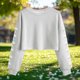 thumbnail image 3 of Camisetas de Manga Larga de las Mujeres Impresas Sueltas Casuales Cuello Redondo Suéter Deportivo Top Se Ajusta Fiel Al Tamaño para Casual, Fiesta, 3 of 5
