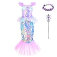 thumbnail image 1 of Vestido de sirena para niña, disfraces de princesa para baile de graduación, fiesta de cumpleaños, vestido de Cosplay de Halloween Fivean unisex, 1 of 2
