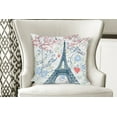 thumbnail image 4 of Ambesonne Paris Throw Pillow Cover 2 Pack, Eiffel Swirling Flowers Heart, 20", Blue and Coral, 4 of 6
