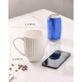 thumbnail image 2 of Ceramic Coffee Mugs Set of 4, 16 Oz Large Ribbed Coffee Cups with Big Handle, Unique Modern Style White Latte Mugs for Tea,Cocoa,Milk,Cappuccino, Microwave & Dishwasher Safe, 2 of 7