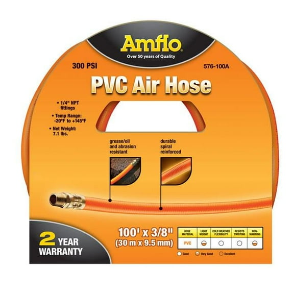 Plews 576-100A 0.375 in. x 100 ft. Air Hose  Orange