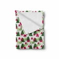 thumbnail image 2 of Christmas Tree Soft Flannel Fleece Blanket, Unusual Shapes Pattern with Tree Drawings Hearts and Triangles Holiday Vibe, Cozy Plush for Indoor and Outdoor Use, 70" x 90", Multicolor, by Ambesonne, 2 of 6