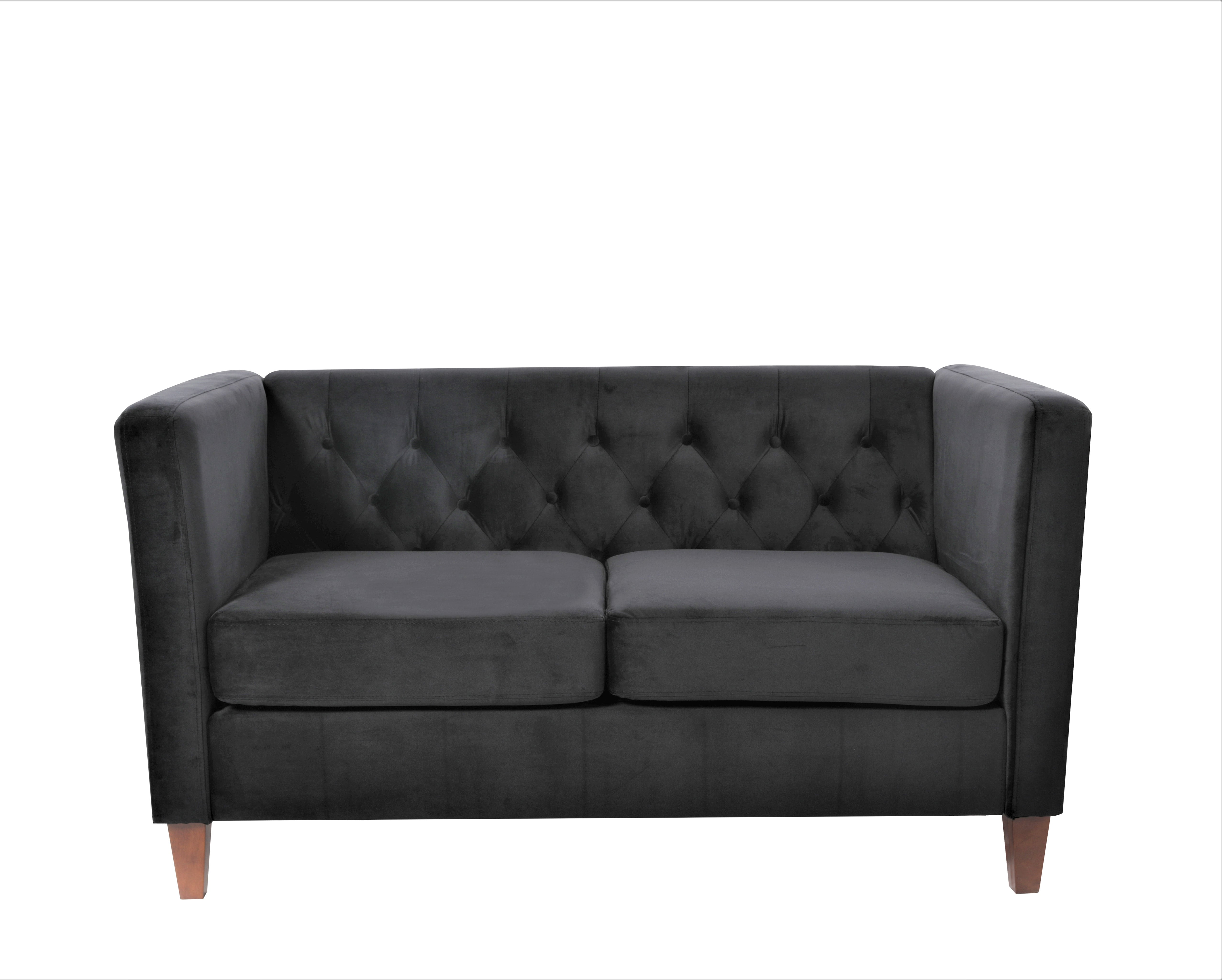Uspridefurniture Mid-Century Lisette Velvet 2Pcs Living Room Set, Gray