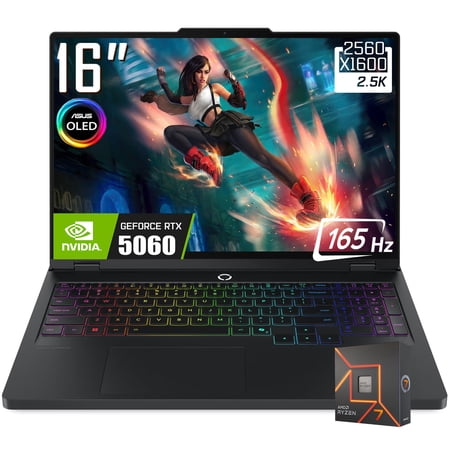 Lenovo Legion Pro 5 Gaming Laptop, 16" 2560 x 1600 2.5K 165Hz OLED Display, AMD Ryzen 7 8745HX, NVIDIA GeForce RTX 5060 8GB GDDR7, RGB Backlit KB, Win11 Home(16GB DDR5 - 512GB SSD)